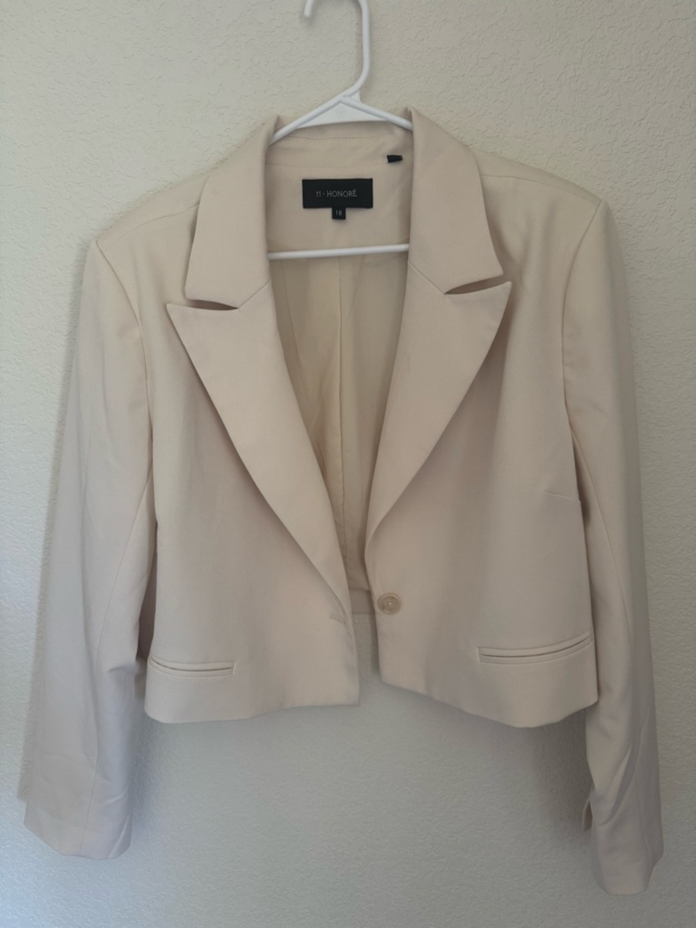 11 Honore Cream Cropped Blazer Jacket